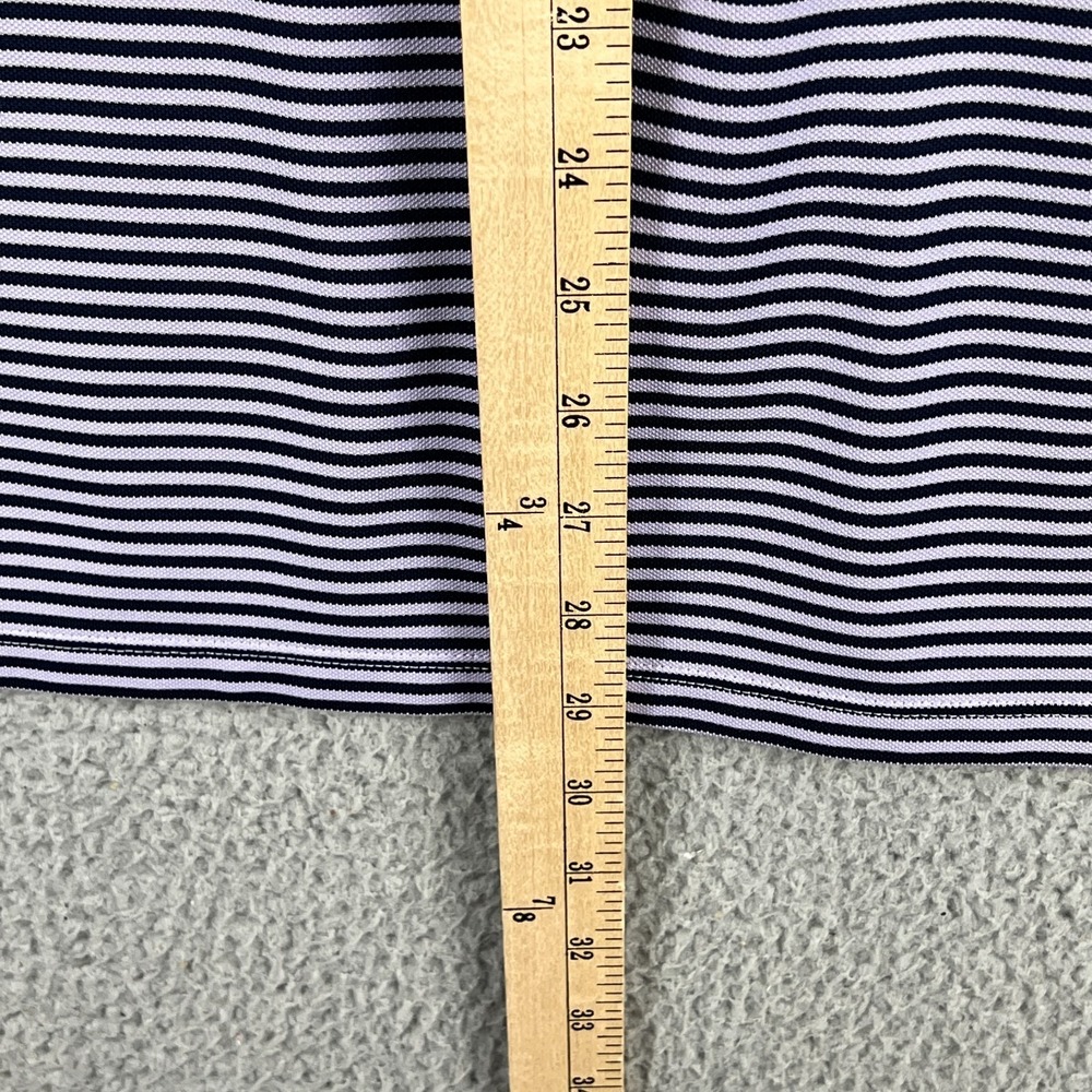 KJUS Golf Polo Shirt Mens XL 54 Comfort Fit Navy Blue Purple‎ Striped UPF 30+ - Picture 12 of 12